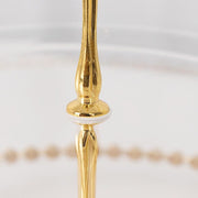 3-Tier 14" Round Plastic Cupcake Tower Stand with Gold Beaded Rim - Clear CAKE_PLST_R4239_CLGD