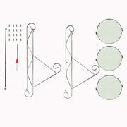 3-Tier 16"x19" Cascading Design with Round Mirror Trays Metal Cake Stand - Silver CHDLR_CAKE25_SILV