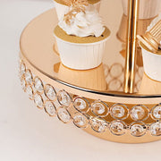 3-Tier 26" Crystal Beaded Metal Cake Stand - Gold CHDLR_CAKE22_GOLD