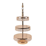 3-Tier 26" Crystal Beaded Metal Cake Stand - Gold CHDLR_CAKE22_GOLD