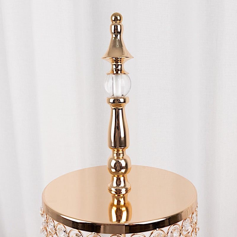 3-Tier 26" Crystal Beaded Metal Cake Stand - Gold CHDLR_CAKE22_GOLD
