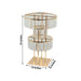 3-Tier 27" Metal Chandelier Floral Stand with Hanging Acrylic Crystals - Gold and Clear CHDLR_070_3T_GOLD