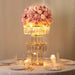 3-Tier 27" Metal Chandelier Floral Stand with Hanging Acrylic Crystals - Gold and Clear CHDLR_070_3T_GOLD