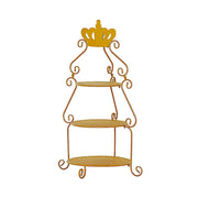 3 Tier 32" Round Metal Cake Stand with Crown Top - Gold CAKE_STND_CROWN01_GOLD