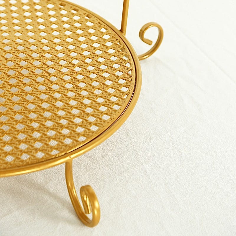 3 Tier 32" Round Metal Cake Stand with Crown Top - Gold CAKE_STND_CROWN01_GOLD