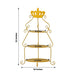 3 Tier 32" Round Metal Cake Stand with Crown Top - Gold CAKE_STND_CROWN01_GOLD