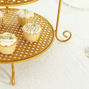 3 Tier 32" Round Metal Cake Stand with Crown Top - Gold CAKE_STND_CROWN01_GOLD
