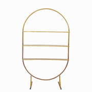 3-Tier 6.5 ft Metal Arch Cupcake Dessert Display Stand - Gold CAKE_STND_OVAL01_78_GOLD