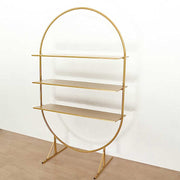 3-Tier 6.5 ft Metal Arch Cupcake Dessert Display Stand - Gold CAKE_STND_OVAL01_78_GOLD
