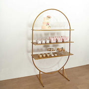 3-Tier 6.5 ft Metal Arch Cupcake Dessert Display Stand - Gold CAKE_STND_OVAL01_78_GOLD