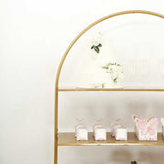 3-Tier 6.5 ft Metal Arch Cupcake Dessert Display Stand - Gold CAKE_STND_OVAL01_78_GOLD