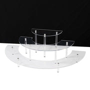 3-Tier Acrylic Half-Moon Dessert Display Pedestal Stand - Clear CAKE_PLST_CIR010_SET_CLR