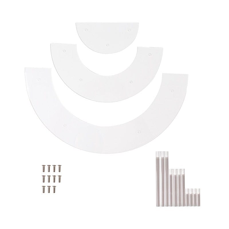 3-Tier Acrylic Half-Moon Dessert Display Pedestal Stand - Clear CAKE_PLST_CIR010_SET_CLR