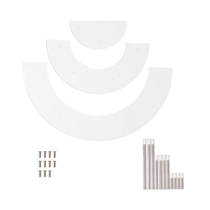 3-Tier Acrylic Half-Moon Dessert Display Pedestal Stand - Clear CAKE_PLST_CIR010_SET_CLR