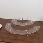 3-Tier Acrylic Half-Moon Dessert Display Pedestal Stand - Clear CAKE_PLST_CIR010_SET_CLR