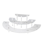 3-Tier Acrylic Half-Moon Dessert Display Pedestal Stand - Clear CAKE_PLST_CIR010_SET_CLR