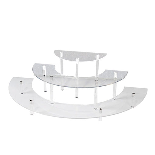 3-Tier Acrylic Half-Moon Dessert Display Pedestal Stand - Clear CAKE_PLST_CIR010_SET_CLR