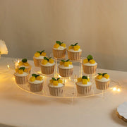 3-Tier Acrylic Half-Moon Dessert Display Pedestal Stand - Clear CAKE_PLST_CIR010_SET_CLR
