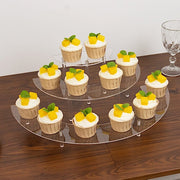 3-Tier Acrylic Half-Moon Dessert Display Pedestal Stand - Clear CAKE_PLST_CIR010_SET_CLR