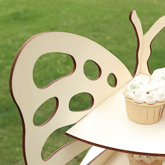 3-Tier Butterfly Wooden Cupcake Stand - Natural CAKE_WODBUT_24_NAT