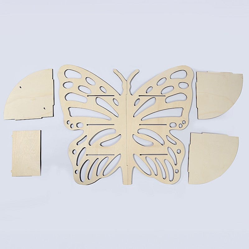 3-Tier Butterfly Wooden Cupcake Stand - Natural CAKE_WODBUT_24_NAT