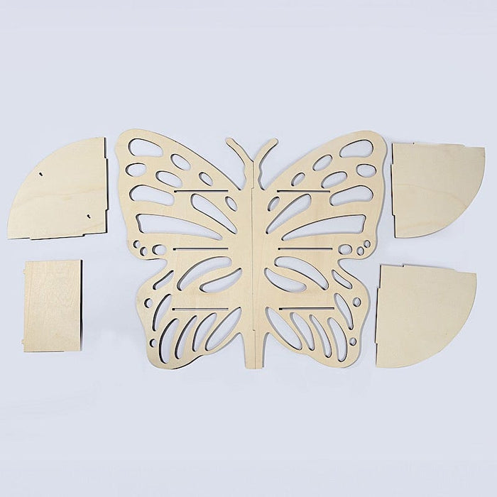 3-Tier Butterfly Wooden Cupcake Stand - Natural CAKE_WODBUT_24_NAT