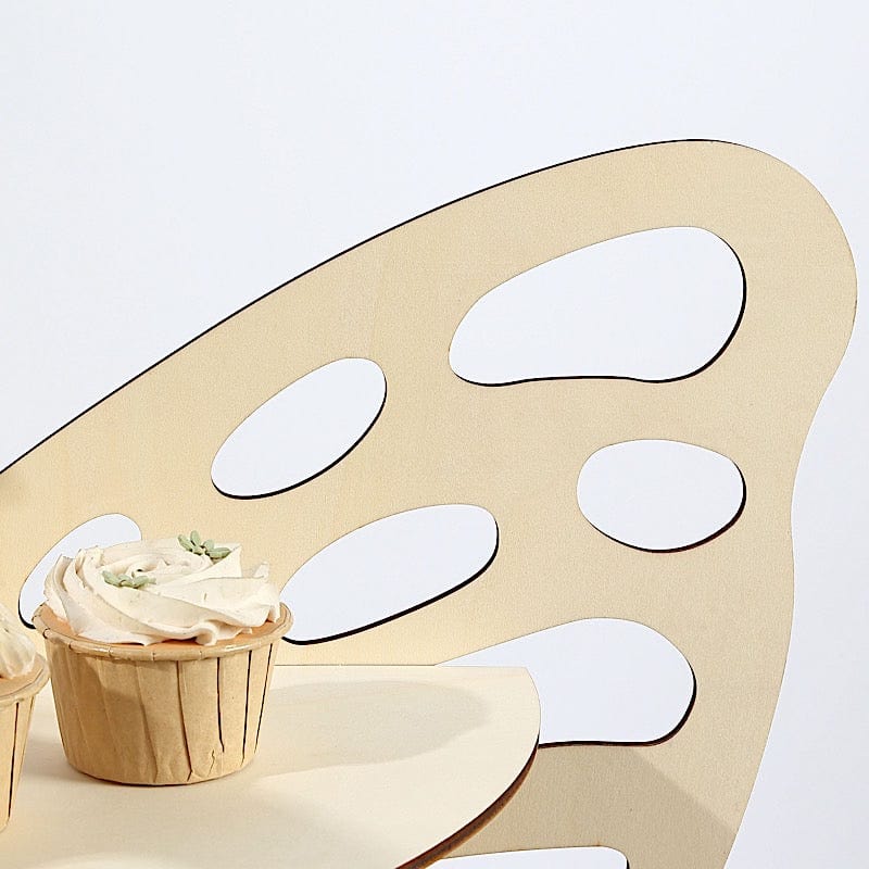 3-Tier Butterfly Wooden Cupcake Stand - Natural CAKE_WODBUT_24_NAT