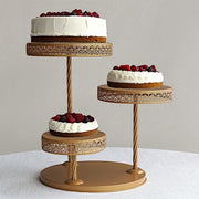 3-Tier Metal Cupcake Tower Dessert Stand - Gold CHDLR_CAKE24_GOLD