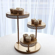 3-Tier Metal Cupcake Tower Dessert Stand - Gold CHDLR_CAKE24_GOLD