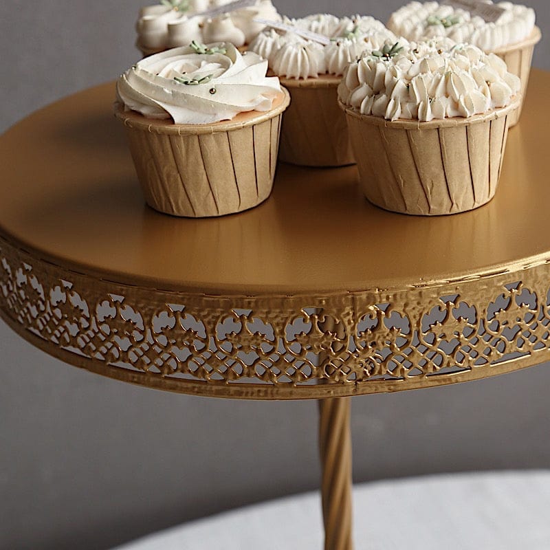 3-Tier Metal Cupcake Tower Dessert Stand - Gold CHDLR_CAKE24_GOLD
