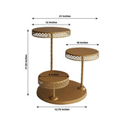 3-Tier Metal Cupcake Tower Dessert Stand - Gold CHDLR_CAKE24_GOLD