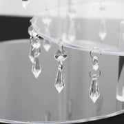 3 Tier Round Acrylic Cake Stand Cupcake Tower with Crystal Pendants - Clear CAKE_PLST_R013_10_CLR