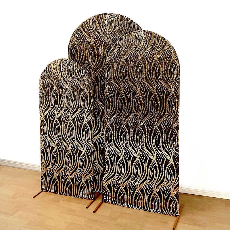 3 Wave Mesh Chiara Backdrop Stand Covers with Embroidered Sequins