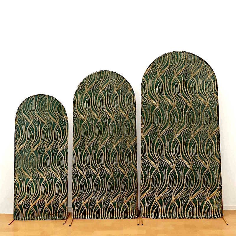 3 Wave Mesh Chiara Backdrop Stand Covers with Embroidered Sequins