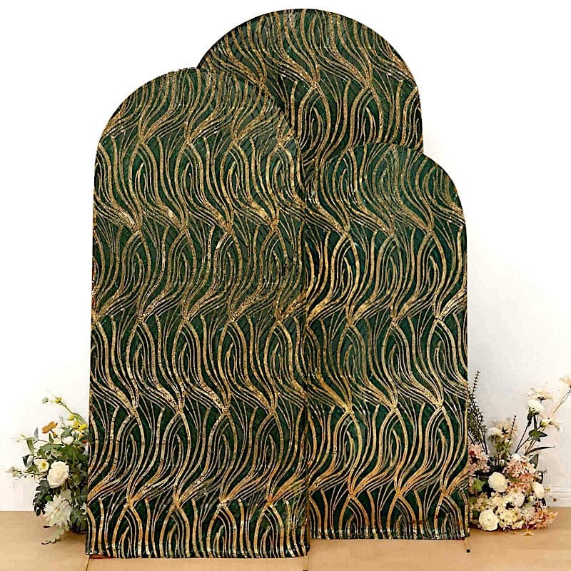 3 Wave Mesh Chiara Backdrop Stand Covers with Embroidered Sequins