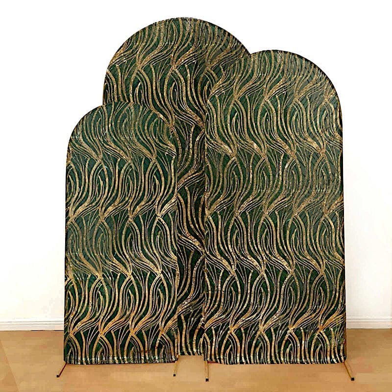 3 Wave Mesh Chiara Backdrop Stand Covers with Embroidered Sequins