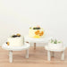 3 Wooden Pedestal Cake Stands with Removable Legs - Whitewash CAKE_WOD028_SET3_WHT