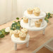 3 Wooden Pedestal Cake Stands with Removable Legs - Whitewash CAKE_WOD028_SET3_WHT