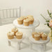 3 Wooden Pedestal Cake Stands with Removable Legs - Whitewash CAKE_WOD028_SET3_WHT