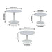 3 Wooden Pedestal Cake Stands with Round Beaded Rim Trays - Whitewash CAKE_WOD027_SET3_WHT
