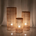 3 Woven Rattan Wicker Display Stands Floor Lamp Shades - Natural PROP_BOX_WAV02_SET3_NAT