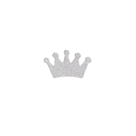 30 Glitter Princess Crown Paper Confetti CONF_CROWN01_SILV