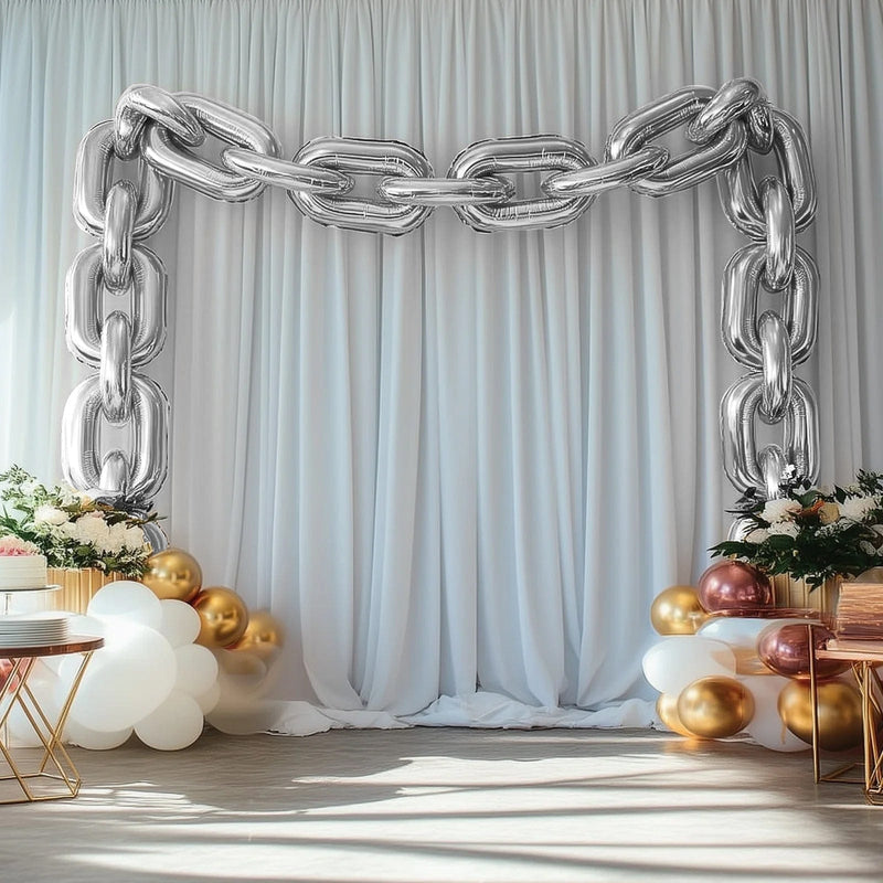 30 Metallic 24" Chain Foil Balloons 44 ft Balloon Garland