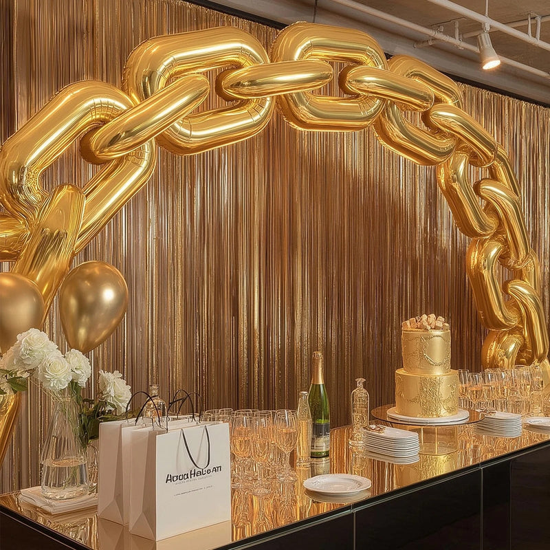 30 Metallic 24" Chain Foil Balloons 44 ft Balloon Garland