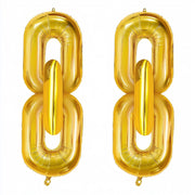 30 Metallic 24" Chain Foil Balloons 44 ft Balloon Garland BLOON_FOL0027_24_GOLD