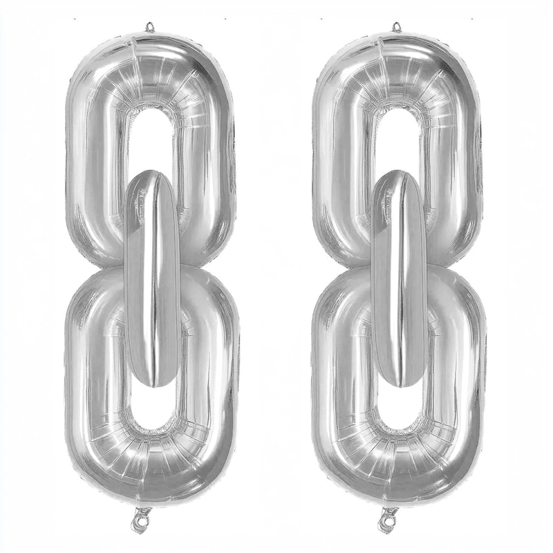 30 Metallic 24" Chain Foil Balloons 44 ft Balloon Garland BLOON_FOL0027_24_SILV