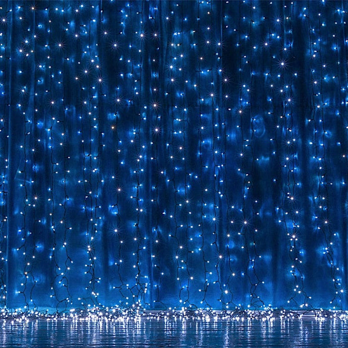 300 LED Icicle Curtain Fairy String Lights - Blue LEDSTR03_10X10_BLUE