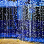 300 LED Icicle Curtain Fairy String Lights - Blue LEDSTR03_10X10_BLUE