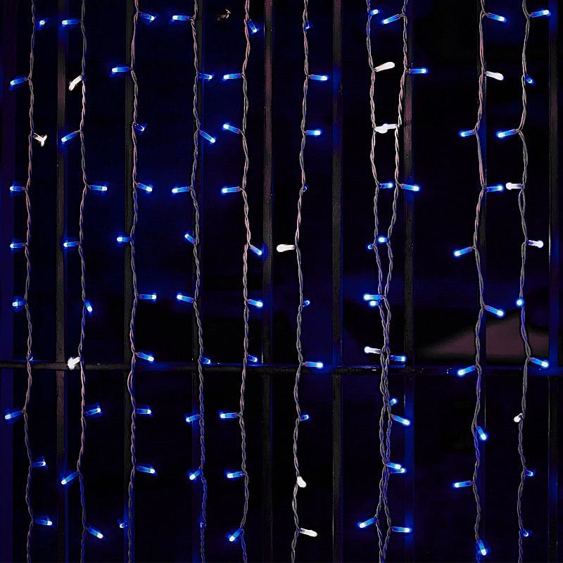 300 LED Icicle Curtain Fairy String Lights - Blue LEDSTR03_10X10_BLUE