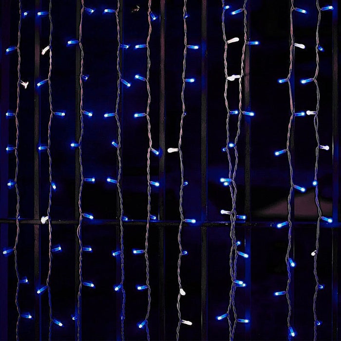 300 LED Icicle Curtain Fairy String Lights - Blue LEDSTR03_10X10_BLUE